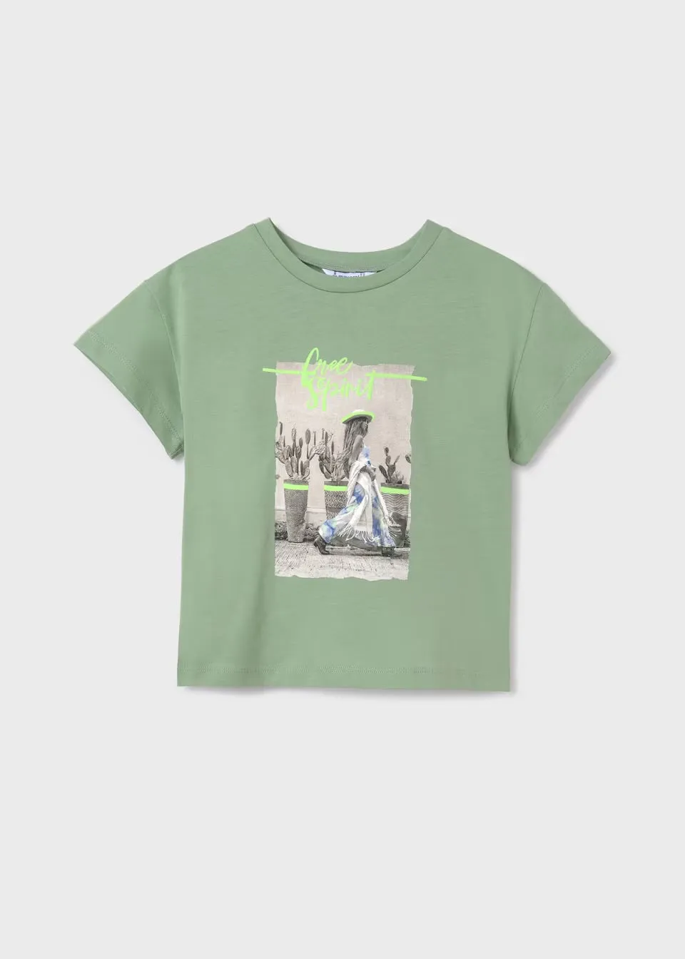 Mayoral Older Girls Cut Out Back T-Shirt 6008 Mint