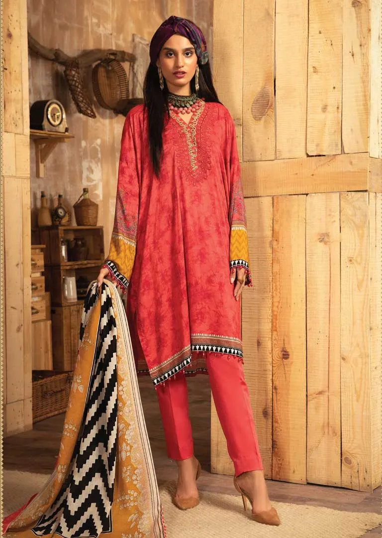MB-102-A - Unstitched -  M.Prints Winter Collection by Maria B 2021