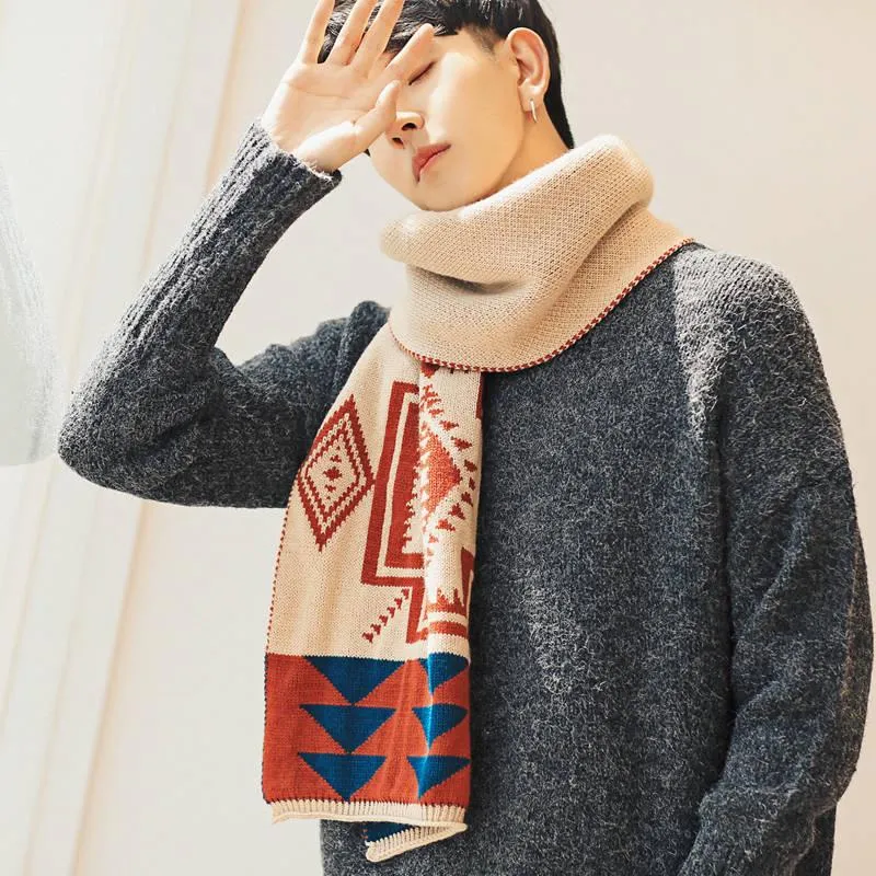 Men Scarf Winter Warm Solid Soft Women Cashmere Scarves Shawls and Wraps Couple Scarfs Gift