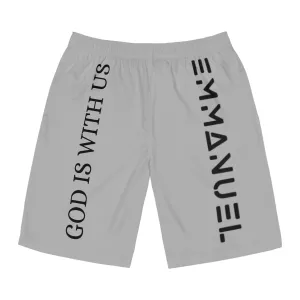 Men's Board Shorts - 'God Is With Us' Graphic Swimwear
