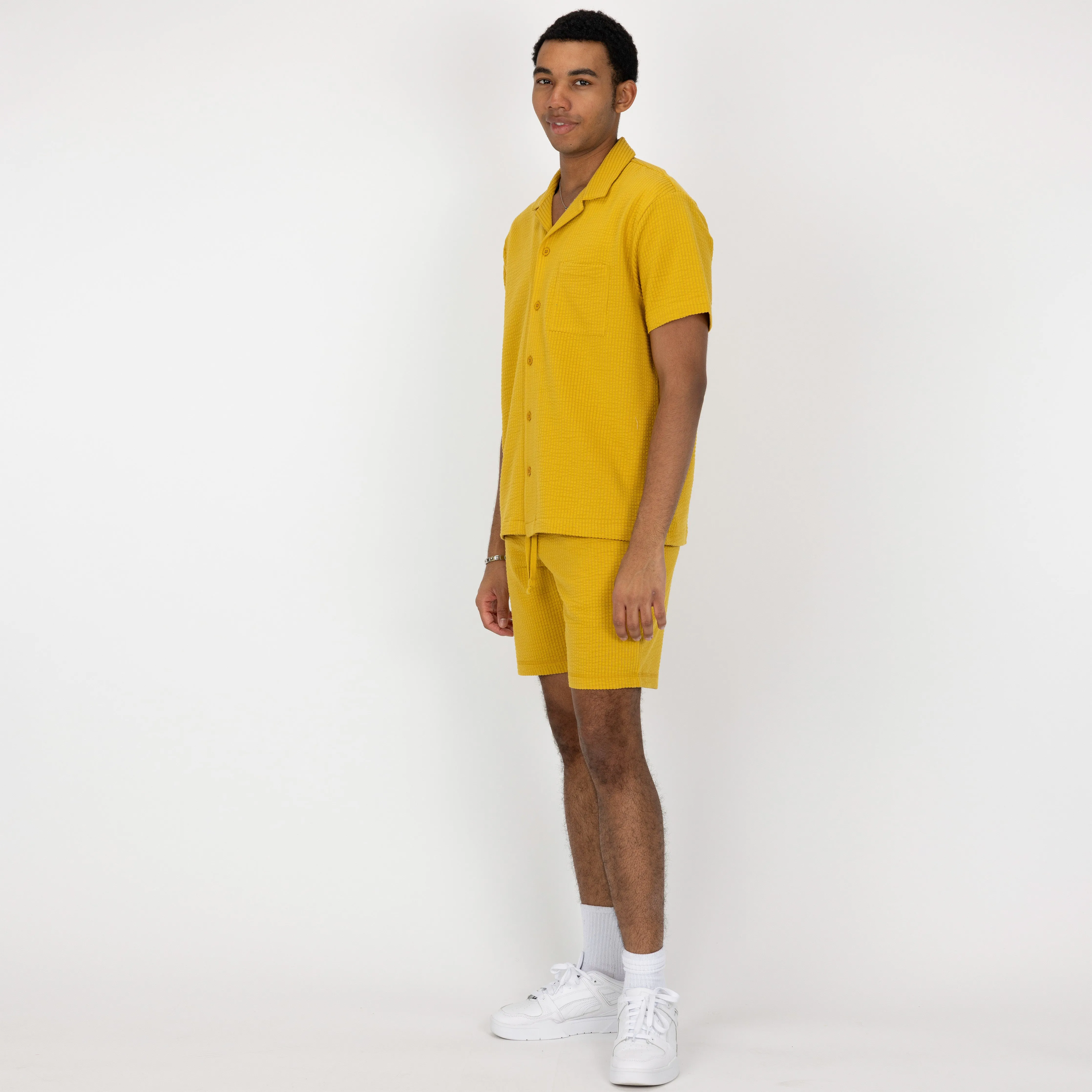 Mens Cool Knit Seersucker Shorts - Tawny Olive