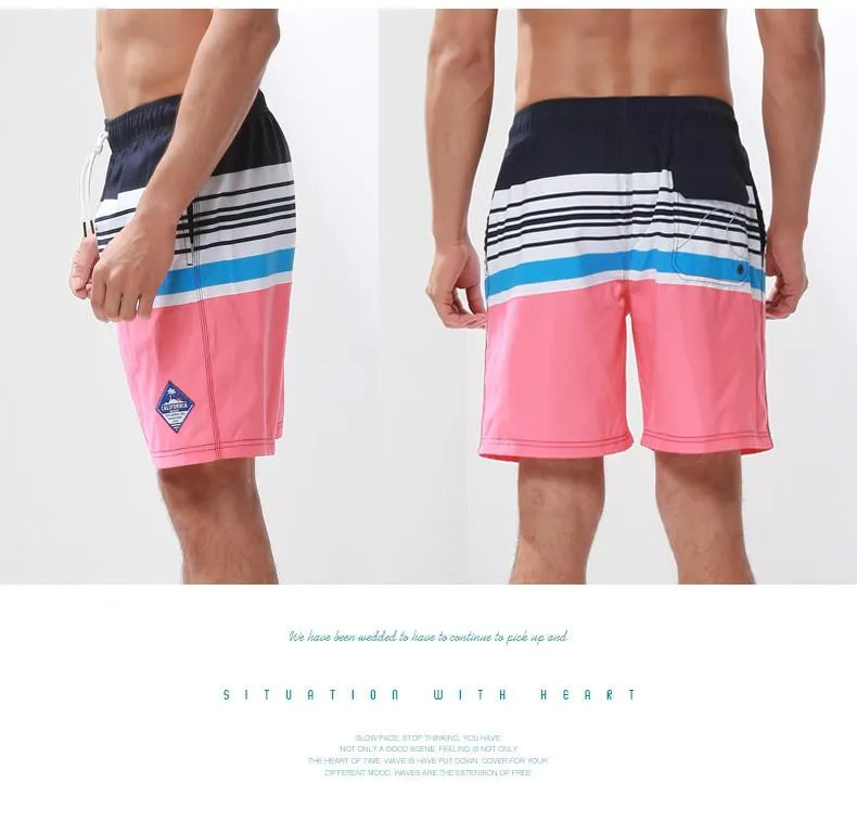 Men's Striped Beach Board Shorts