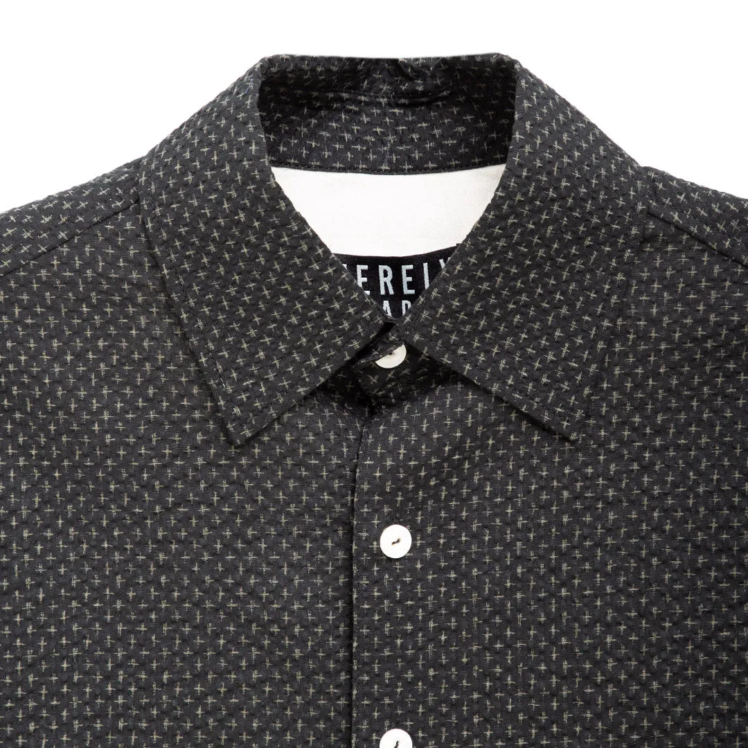 Merely Sashiko Printed Oversized Short Sleeve Shirts