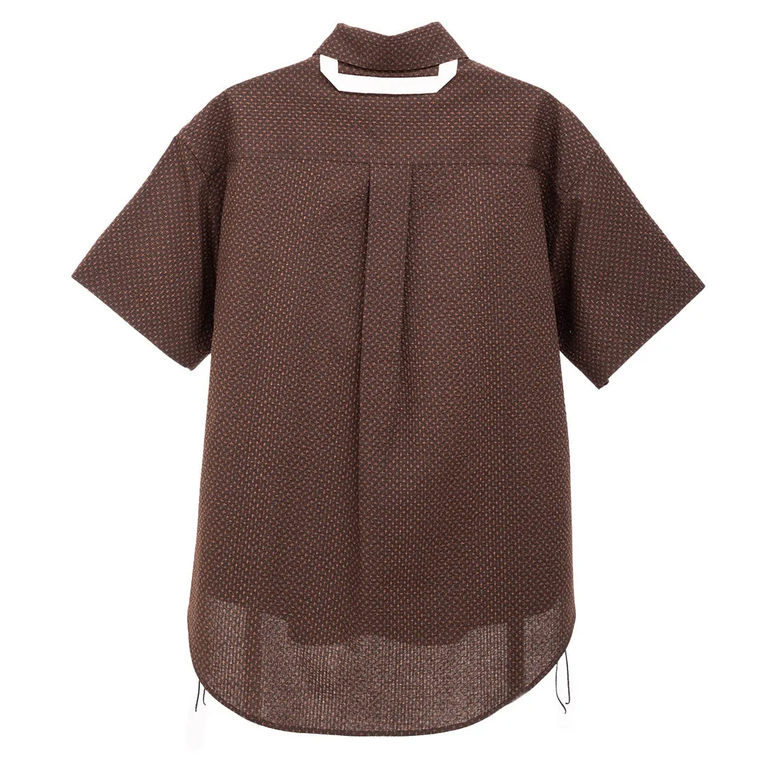 Merely Sashiko Printed Oversized Short Sleeve Shirts