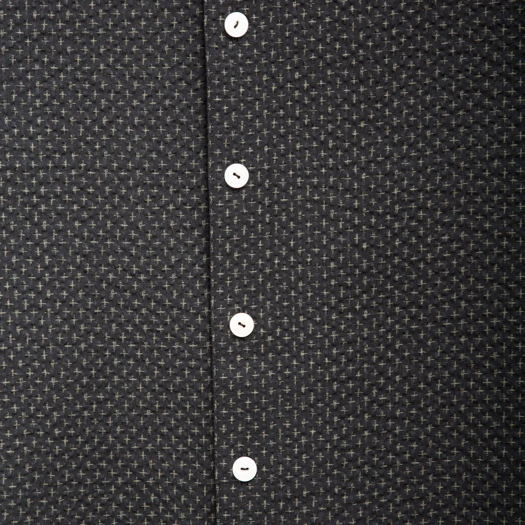Merely Sashiko Printed Oversized Short Sleeve Shirts