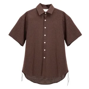 Merely Sashiko Printed Oversized Short Sleeve Shirts