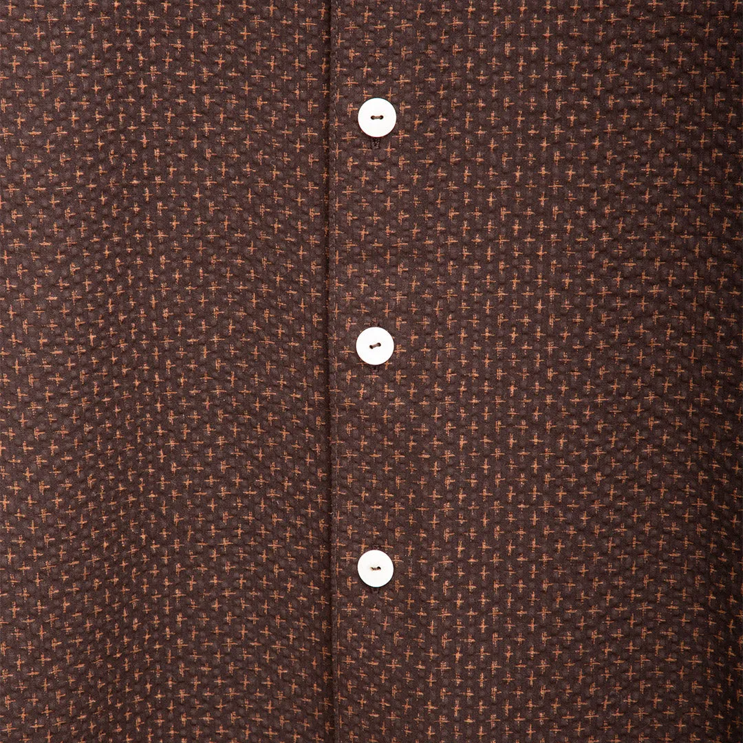 Merely Sashiko Printed Oversized Short Sleeve Shirts