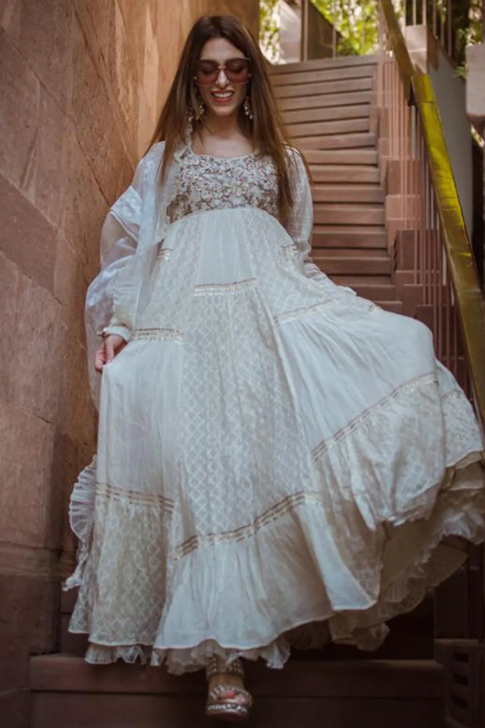 Mia Sethna Malhotra in our hand embroidered anarkali