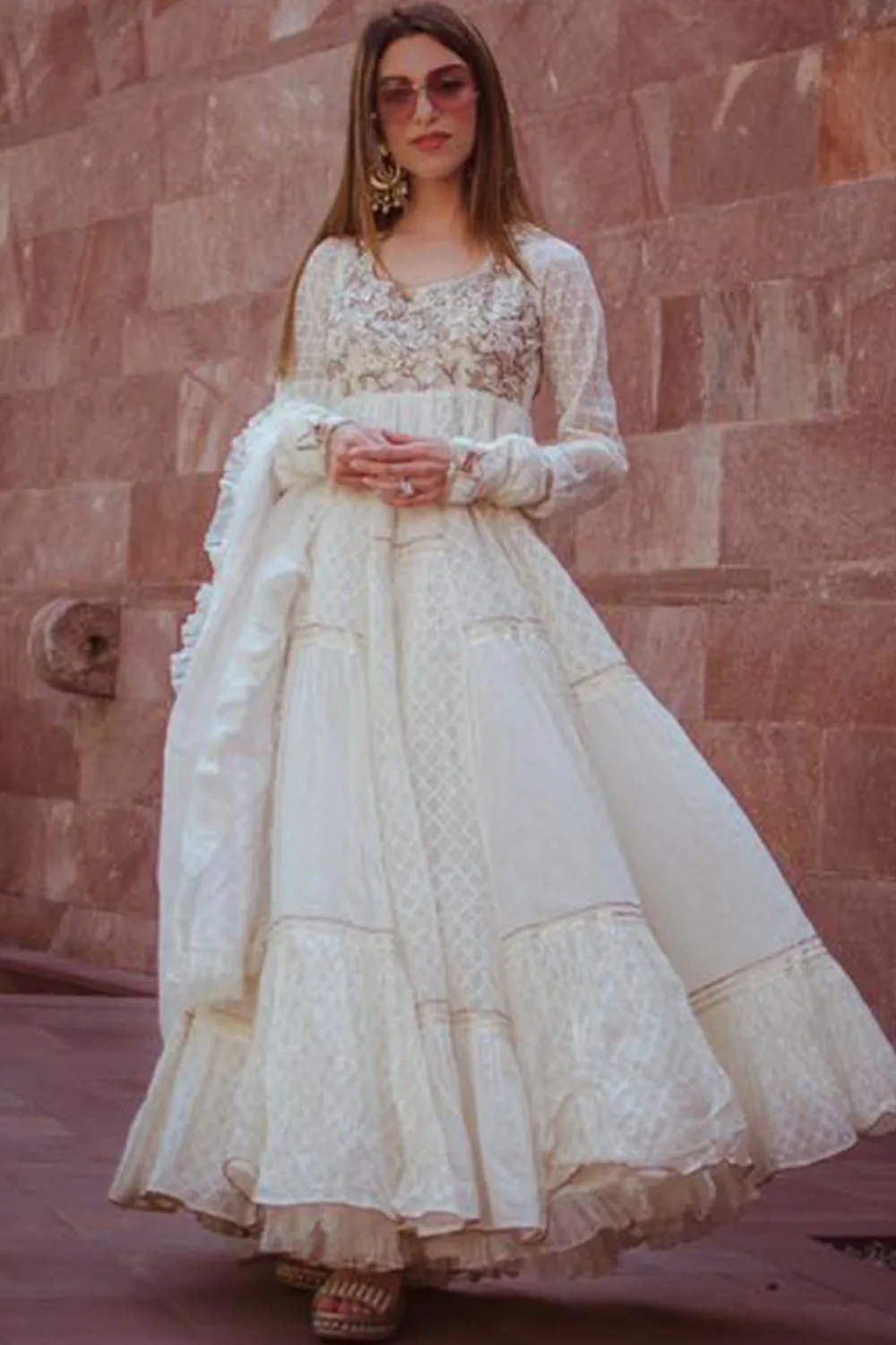 Mia Sethna Malhotra in our hand embroidered anarkali