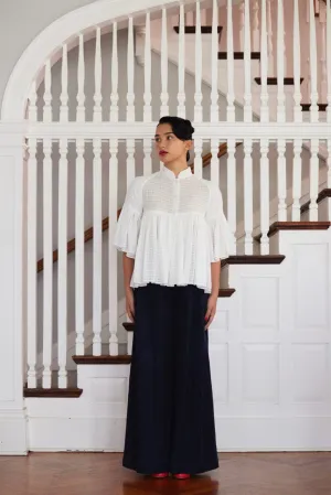 Michelle Blouse in Sheer Cotton Windowpane