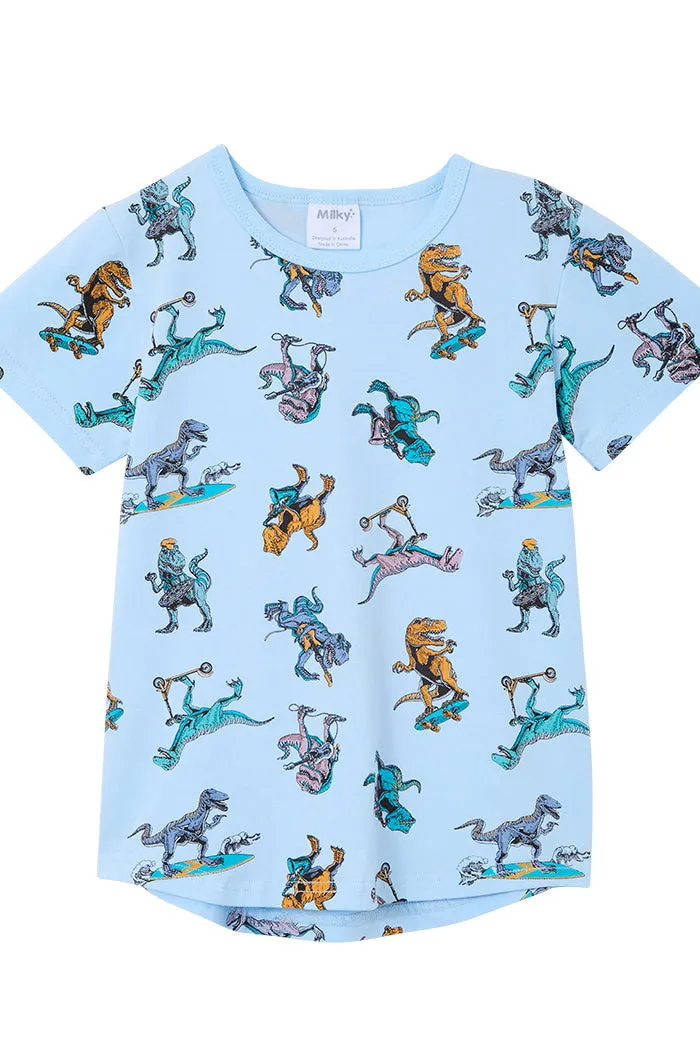 Milky | Dino Rock Skate Tee | Sizes 8-12