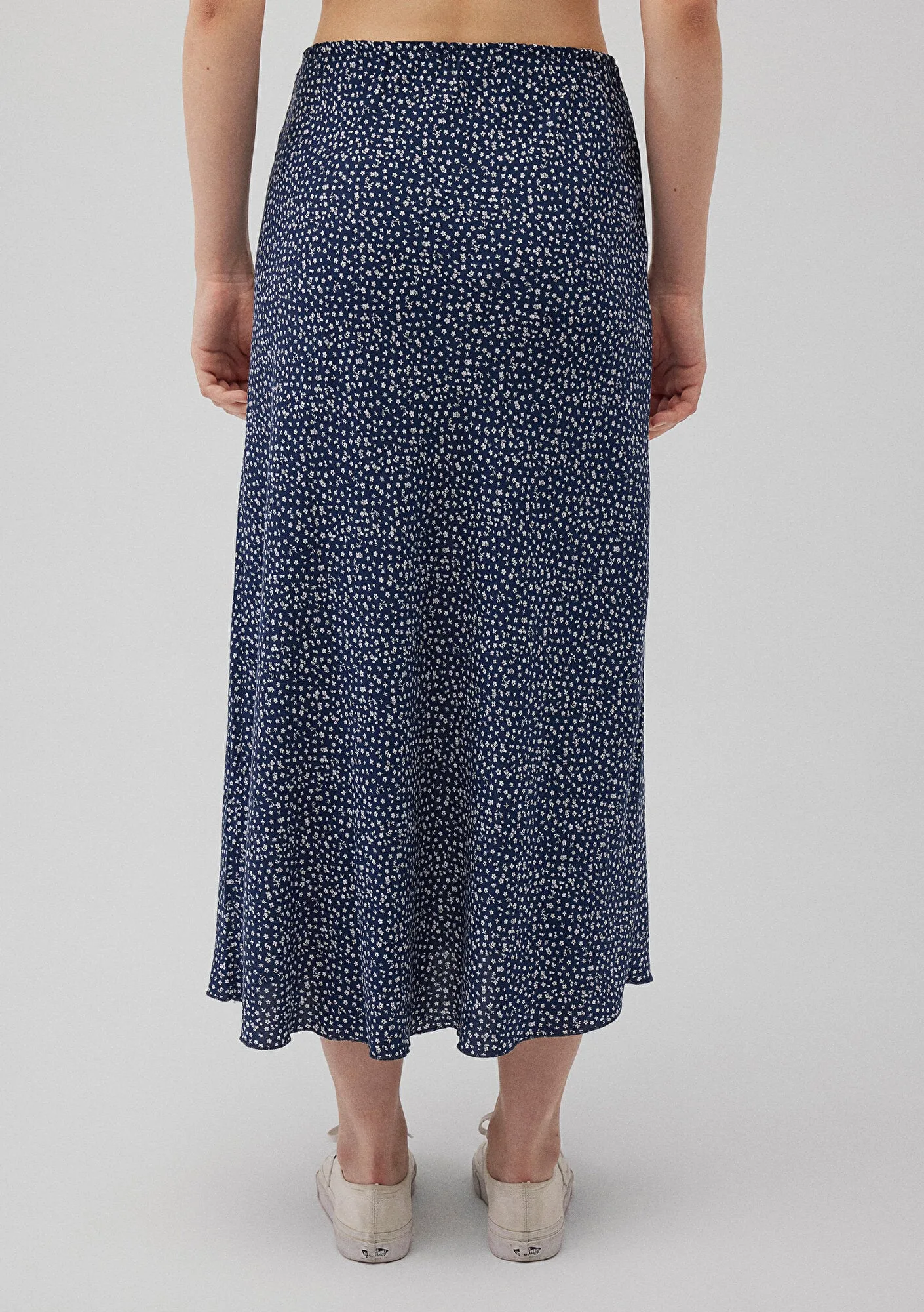 Mini Flower Printed Navy Skirt
