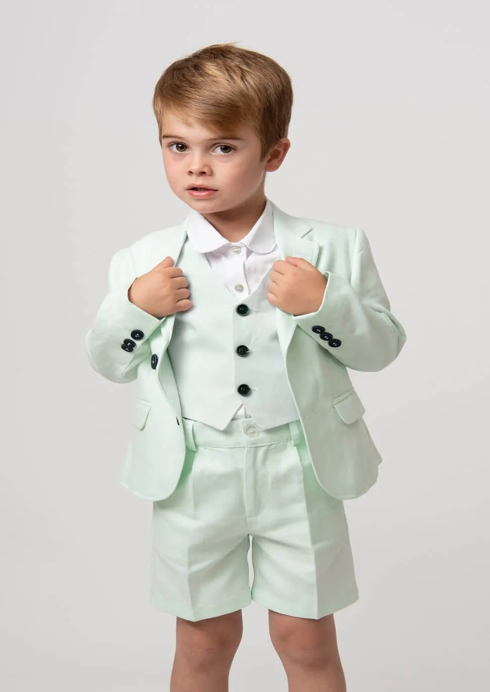 Mint Linen Three Piece Suit