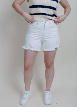 Miriam Mid Length Denim Shorts - Ivory