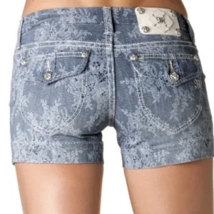 Miss Me Indigo Lace trouser style shorts NWT