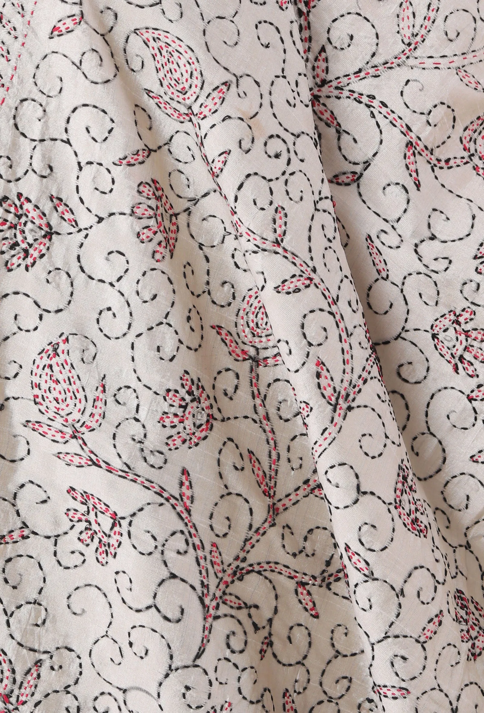 Mitali hand embriodered kantha silk dupatta