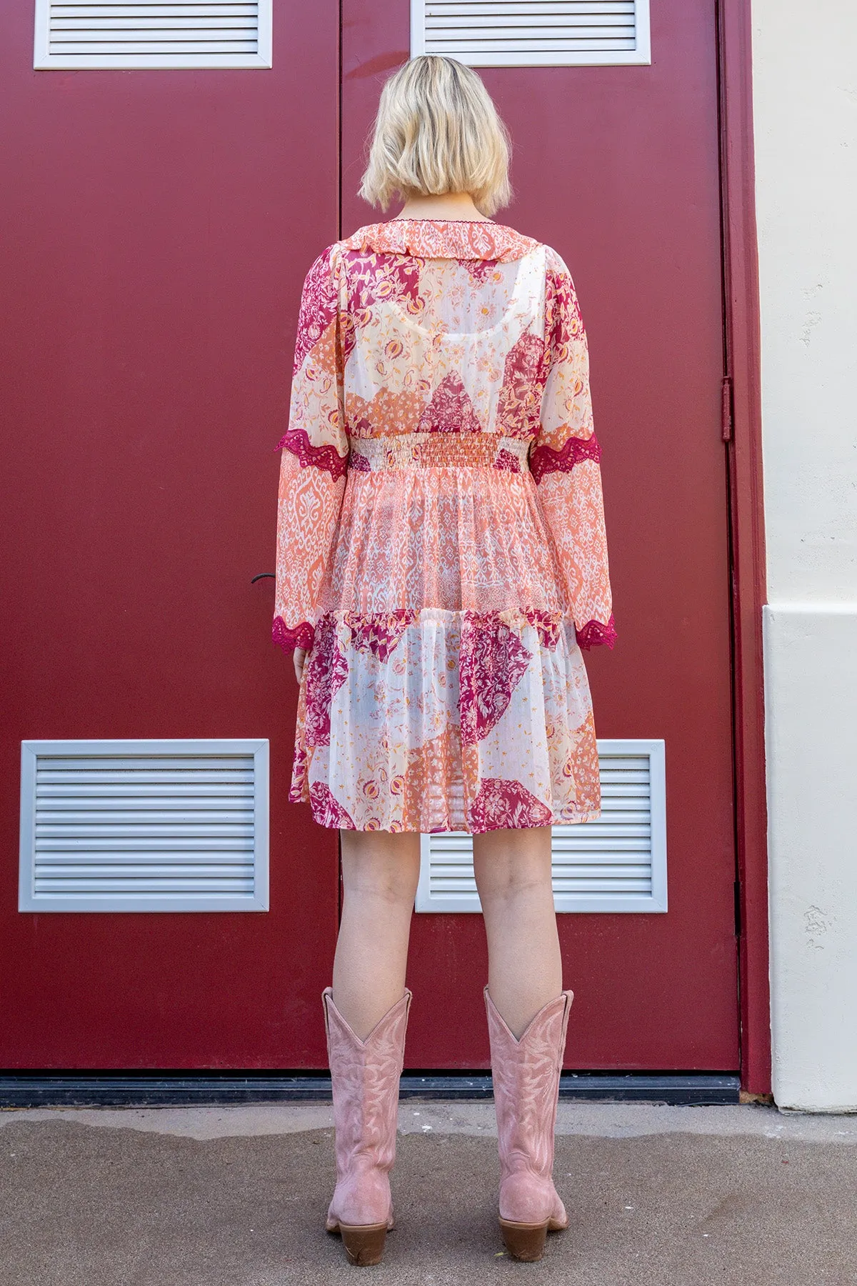 Mixed Printed Lace Kimono