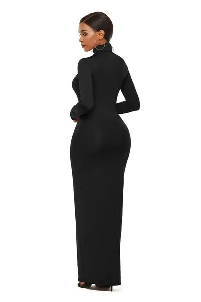 Mock Neck Long Sleeve Dress