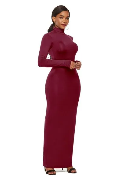 Mock Neck Long Sleeve Dress