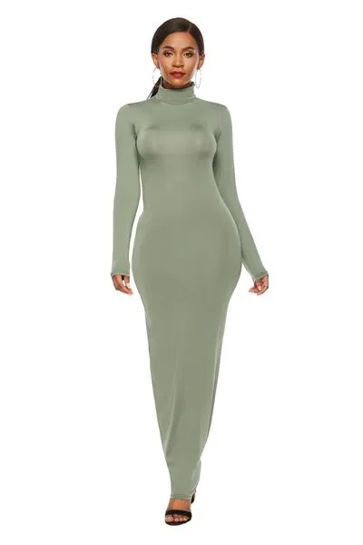 Mock Neck Long Sleeve Dress