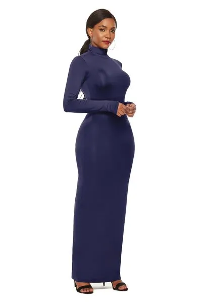 Mock Neck Long Sleeve Dress