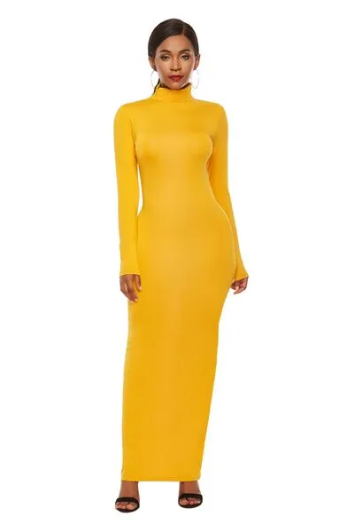 Mock Neck Long Sleeve Dress