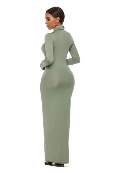 Mock Neck Long Sleeve Dress