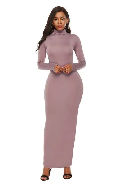 Mock Neck Long Sleeve Dress