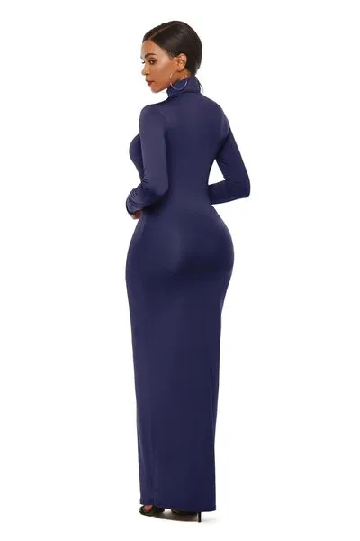 Mock Neck Long Sleeve Dress