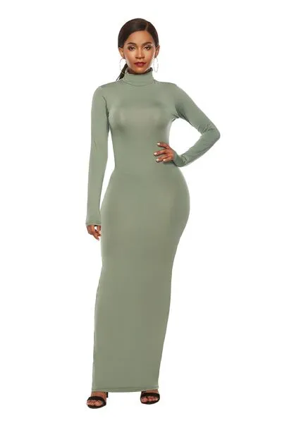 Mock Neck Long Sleeve Dress