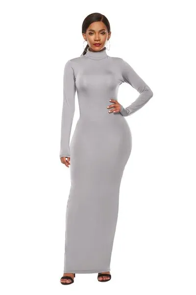 Mock Neck Long Sleeve Dress