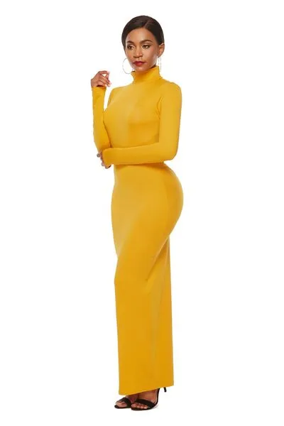 Mock Neck Long Sleeve Dress