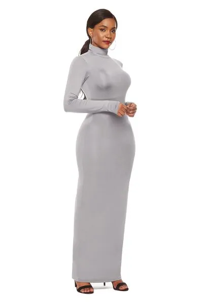 Mock Neck Long Sleeve Dress