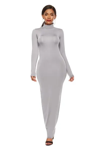 Mock Neck Long Sleeve Dress