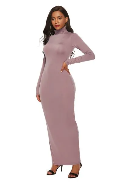 Mock Neck Long Sleeve Dress