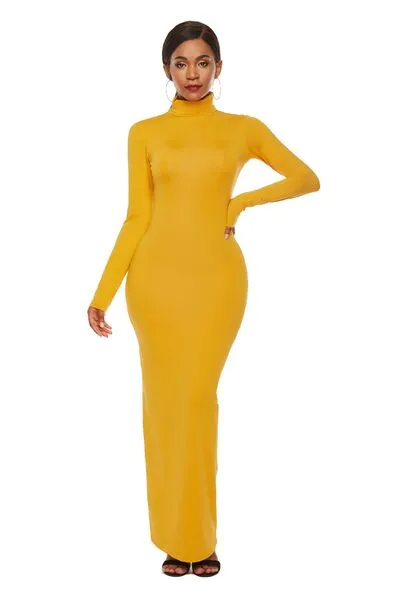 Mock Neck Long Sleeve Dress