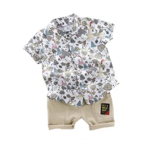 MOF Kids boys clothing summer print set suit for kids