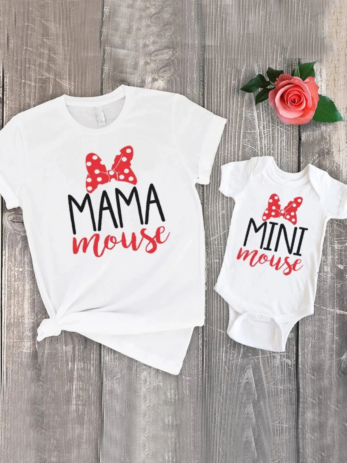 Mommy and Me Matching Mouse Slogan Tops