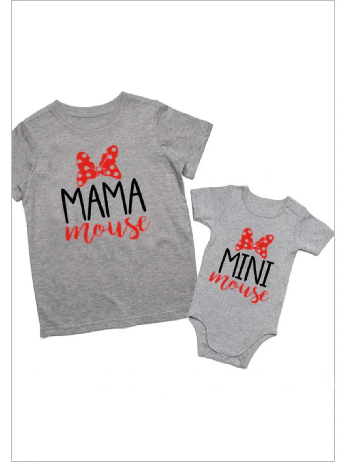 Mommy and Me Matching Mouse Slogan Tops