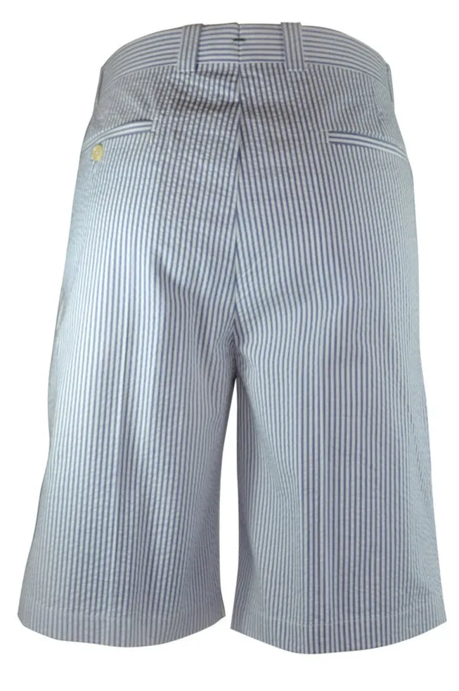 Monterey Cotton Seersucker Shorts - Navy
