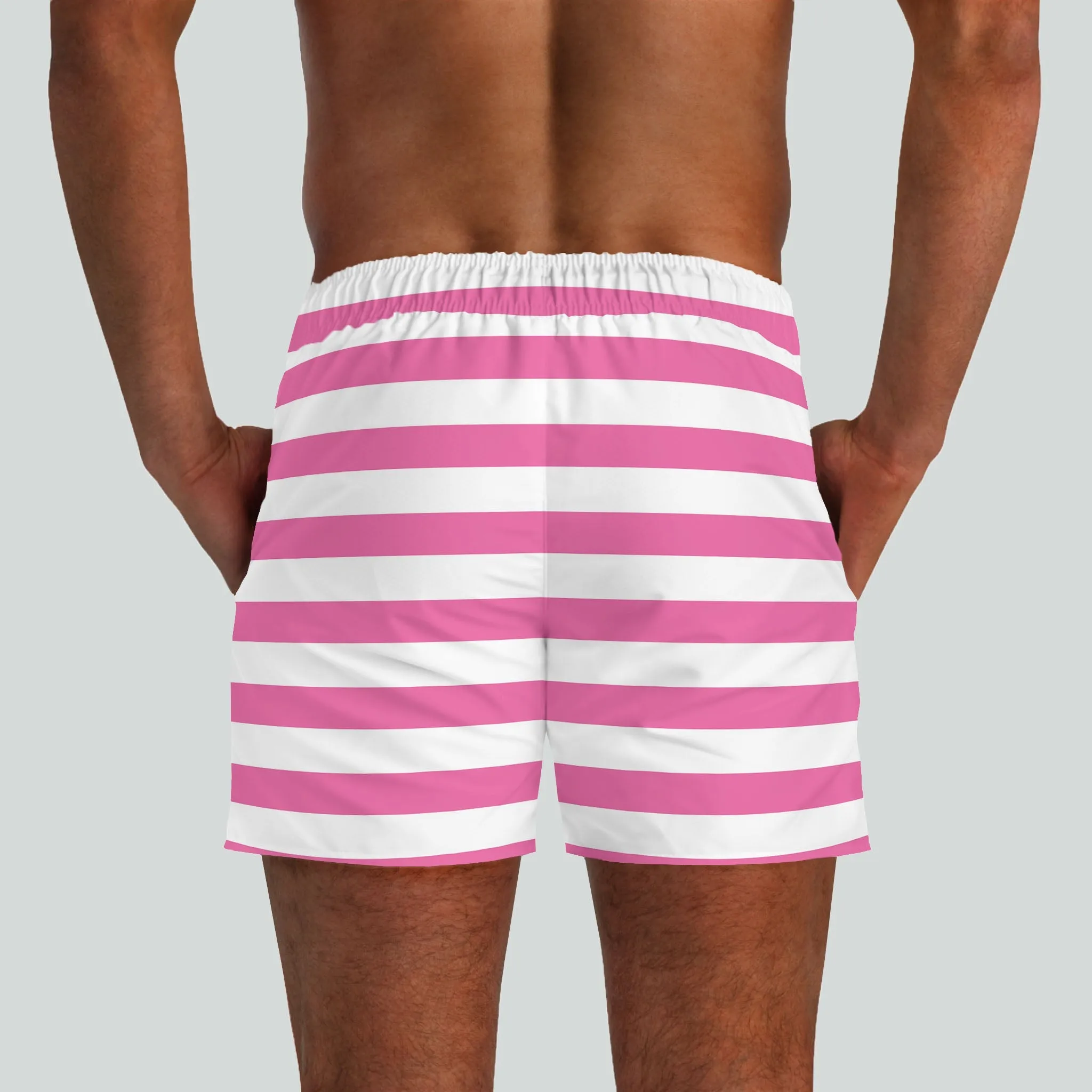 Monterey Pink & White Swim Shorts