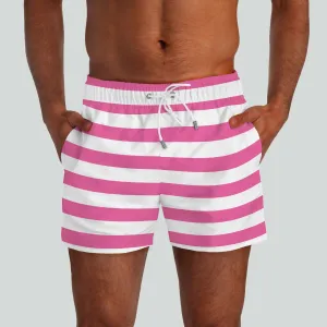 Monterey Pink & White Swim Shorts