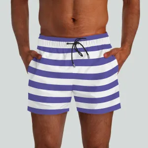 Monterey Purple & White Swim Shorts