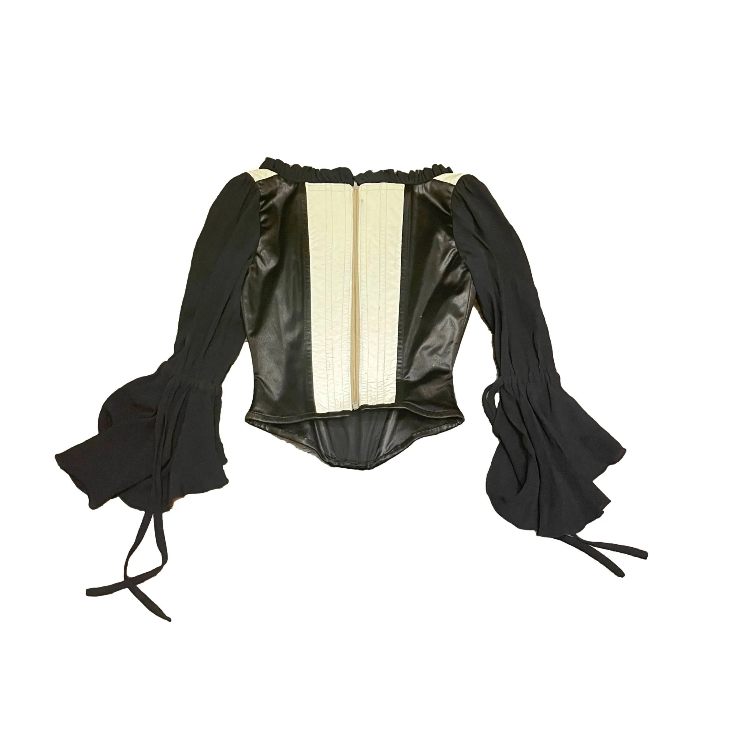 Moschino Black Print Ruffled Corset