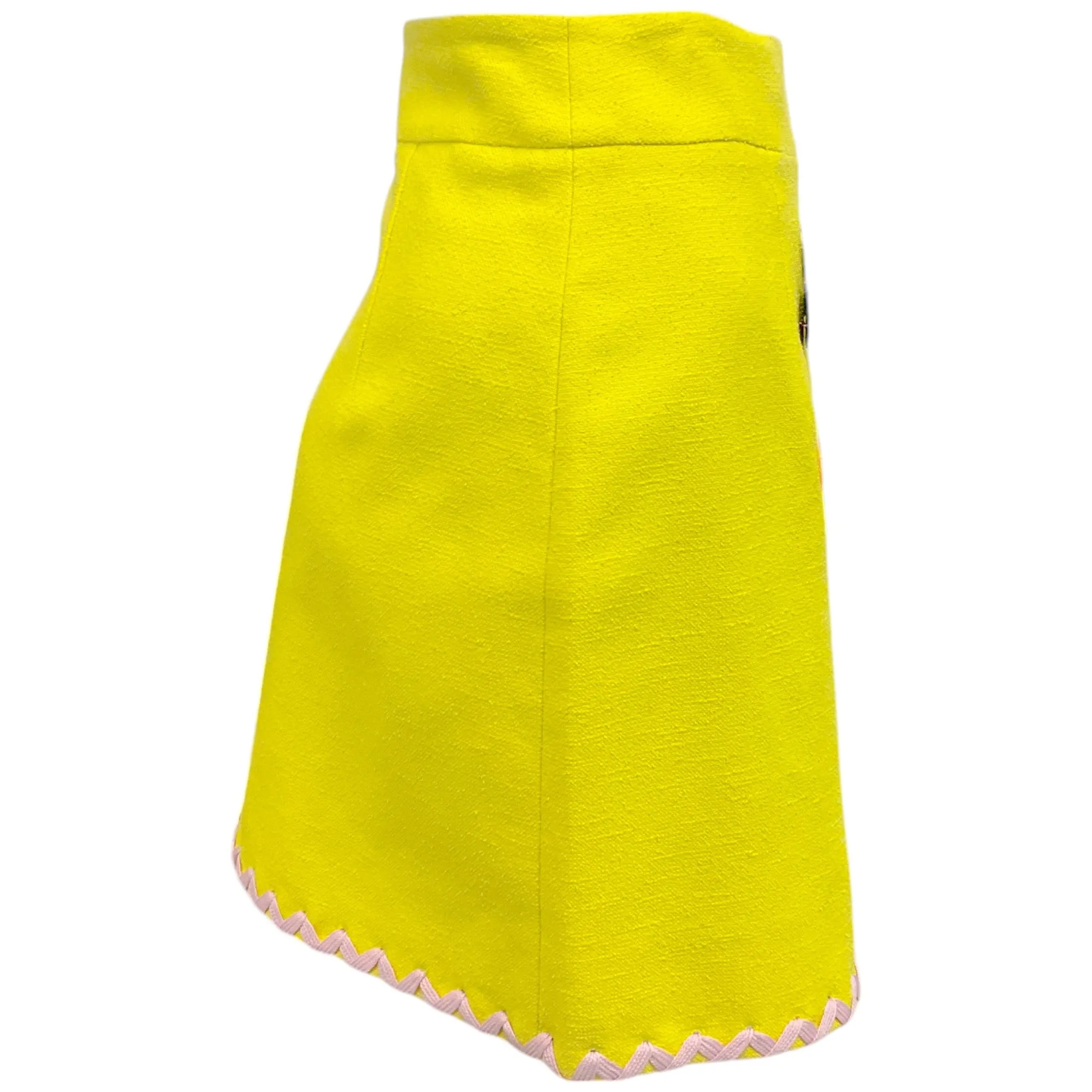 Moschino Couture Lime / Lavender Animals Skirt