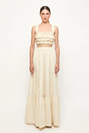 Mottled Crop | Tiered Maxi Skirt