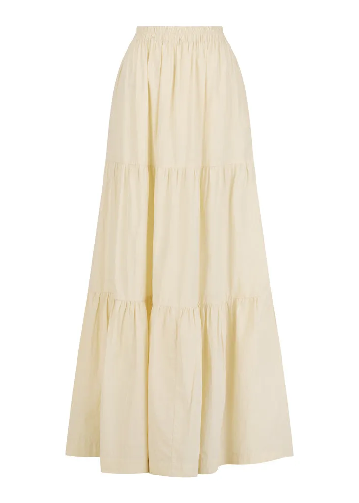 Mottled Crop | Tiered Maxi Skirt
