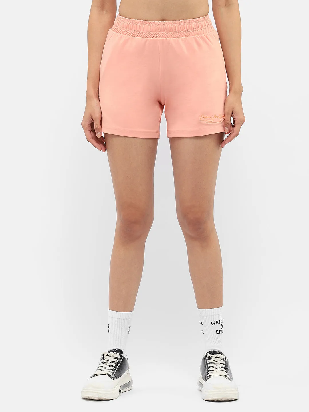 mSECRET Typography Peach Running Shorts