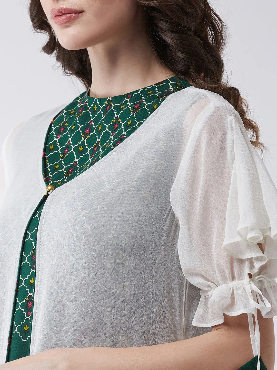 Mughal Kurta With Embroidered Shrug