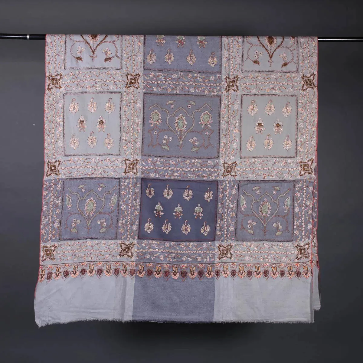 Multi Shade Sozni Embroidered Pashmina Shawl